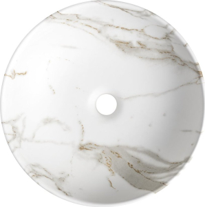 Sapho RONDANE keramické umyvadlo na desku Ø 41cm, bianco carrara AR435BC