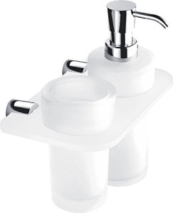 Nimco BORMO Dvojitý držák dávkovače a sklenky BR X3-5831W-26