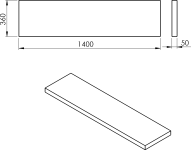 Sapho AVICE deska pod umyvadlo 140x36cm, tl.5cm, dub starobílý AV1465