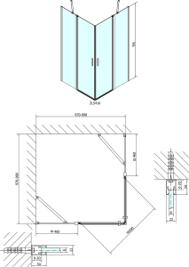Polysan ZOOM čtvercová sprchová zástěna 1000x1000mm, čiré sklo ZL5416