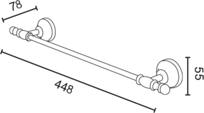 Sapho PERLA držák ručníků 448mm, zlato PE0145