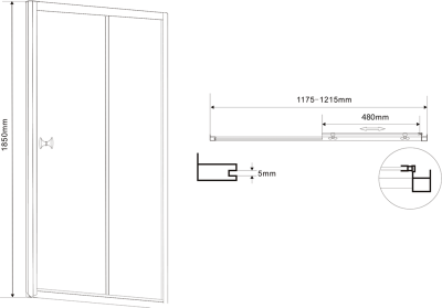 Aqualine AMADEO obdélníkový sprchový kout 1200x900 mm, L/P varianta, sklo Brick BTS120BTP90