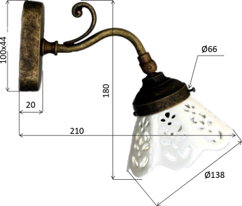 Sapho BARI svítidlo E14, 40W, 230V, keramické stínítko, IP21, bronz MC811
