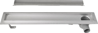 Aqualine PAVINO nerezový podlahový žlab s roštem pro dlažbu, L-760, DN50 2710-80