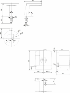 NOFER CONCEPT stojánková senzorová baterie s dávkovačem mýdla a osoušečem rukou, černá 01901.N