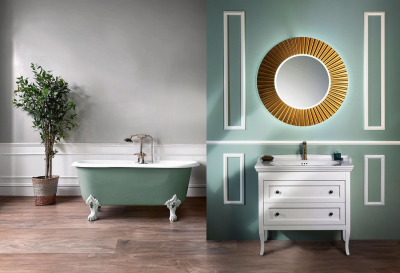 Sapho PRIDE kulaté zrcadlo s LED osvětlením v rámu ø 90cm, bronz PD954
