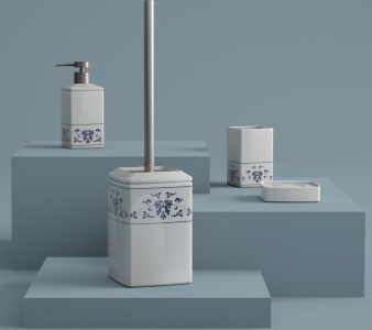 Gedy CIXI mýdlenka na postavení, porcelán, bílá/modrá CX1189