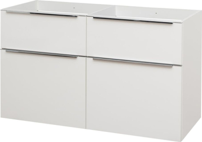 Mereo Mailo, koupelnová skříňka 121 cm, bílá, chrom madlo CN513S