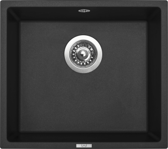 Granitový dřez Sinks FRAME 457 Pureblack + Elasta nerez/černá G21326