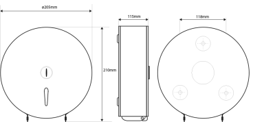 Sapho Zásobník na toaletní papír max. Ø 19cm, 205x210x115mm, nerez lesk XP700