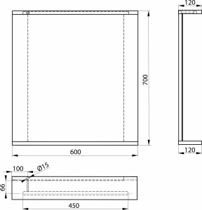 Aqualine KORIN STRIP zrcadlo s LED osvětlením 60x70x12cm KO390S