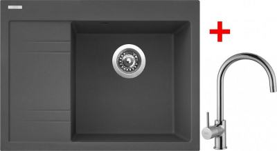 Granitový dřez Sinks RIM 650 P Titanium + Vitalia G3072