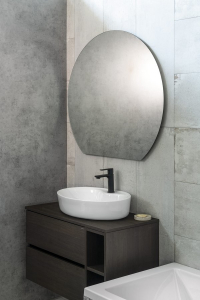Sapho DARA CUT zrcadlo s LED podsvícením 20W, ø 100x90cm, topná fólie 30562CI