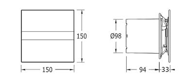 Cata E-100 G koupelnový ventilátor axiální, 8W, potrubí 100mm, bílá 00900000