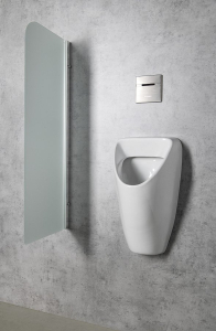 Sapho Dělící stěna mezi urinály 40x100cm, mléčné sklo PW140