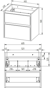 Mereo Opto, koupelnová skříňka 61 cm, dub Riviera CN920S