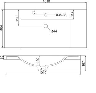 Mereo Aira, koupelnová skříňka s umyvadlem z litého mramoru 101 cm, dub Halifax CN742M