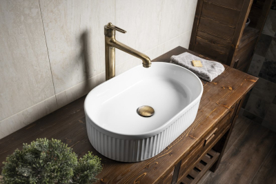 Sapho BEBÉ stojánková umyvadlová baterie vysoká, prodloužená hubice, bronz BB007/18
