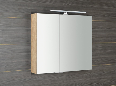 Sapho MIRRÓ galerka s LED osvětlením, 80x70x16cm, dub alabama MC080-0022