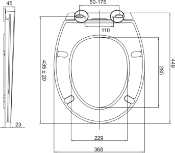 Mereo WC sedátko samozavírací SLIM CSS114S