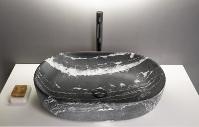 Sapho CALEO keramické umyvadlo na desku, 60x42cm, carnico mramor CA590CM