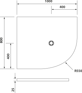 Polysan FLEXIA vanička z litého mramoru čtvrtkruh, s možností úpravy rozměru, 100x80cm, R550, levá 91241