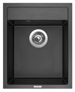Granitový dřez Sinks CLASSIC 400 Metalblack + Elasta nerez/černá G21474