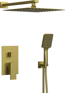 Sapho CUBEMIX podomítkový sprchový set s pákovou baterií, 2 výstupy, vyústění, zlato mat CM042GB-01