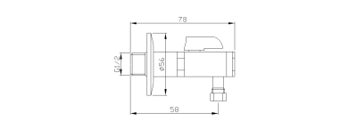 Sapho Rohový ventil s matkou, 1/2"x 3/8", růžové zlato 2020RZL