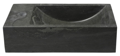 Sapho BLOK kamenné umývátko 40x22cm, baterie vlevo, antracit 2401-38
