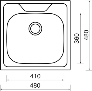 Nerezový dřez Sinks CLASSIC 480 V 0,8mm leštěný STSCLL4804808V