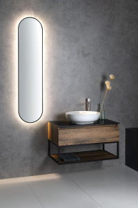 Sapho SKARA umyvadlová skříňka 80x50x45cm, černá mat/dub collingwood CG008-1919