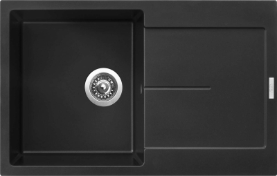 Granitový dřez Sinks ULTIMA 790 Pureblack + ELASTA S nerez/černá G25326