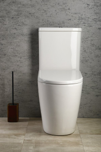 Sapho TURKU WC kombi, zvýšený sedák, Rimless, spodní/zadní odpad, bílá PC104WR