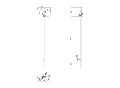 Sapho PASADOR elektrický sušák ručníků, kulatý, 150x1500 mm, 30 W, nerez lesk ER175V