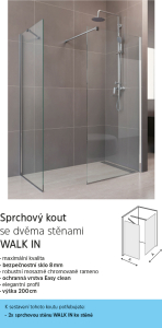 Mereo Sprchová stěna WALK IN, Novea, 100 x 200 cm, chrom ALU, sklo Čiré CK10603H