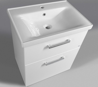 Aqualine VEGA umyvadlová skříňka 62x72, 6x43, 6cm, 2x zásuvka, bílá VG063