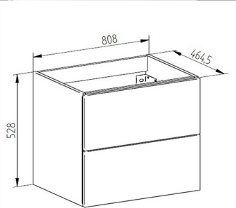 Mereo Aira, koupelnová skříňka s umyvadlem z litého mramoru 81 cm, dub Kronberg CN721M