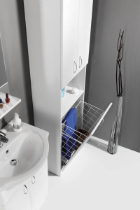 Aqualine SIMPLEX ECO vysoká skříňka s košem 50x180x30cm SIME510