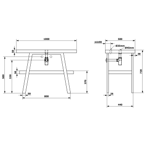Sapho TWIGA umyvadlový stolek 100x72x50 cm, černá mat/dub Rover VC442-100-4