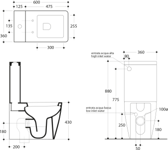 Kerasan FLO-EGO nádržka k WC kombi, bílá 318101