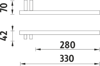 Nimco KEIRA Držák na ručníky pravý do nábytku KE 22060AP-26