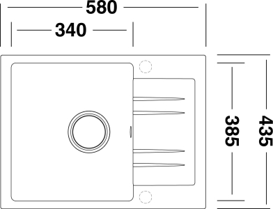 Granitový dřez Sinks RAPID 580 Granblack + Elasta nerez/černá G20230