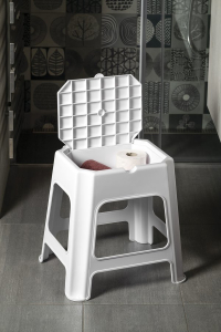 Aqualine Koupelnová stolička s úložným prostorem, bílá 90902W