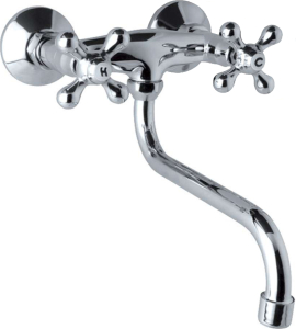 Mereo Dřezová nástěnná baterie, Retro Viktorie, 100 mm, s ramínkem trubkovým ø 18 mm - 200 mm CBL301A