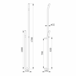 Sapho DUOPASSO elektrický sušák ručníků s časovačem 122x1700mm, 45 W, chrom ER730