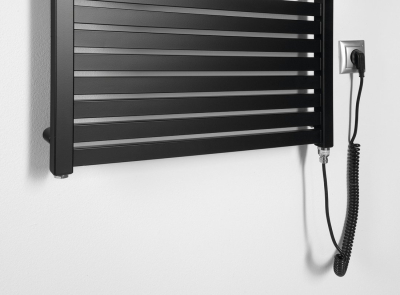 Aqualine TONDI-E elektrické otopné těleso rovné 600x970 mm, 400 W, černá mat DE466T
