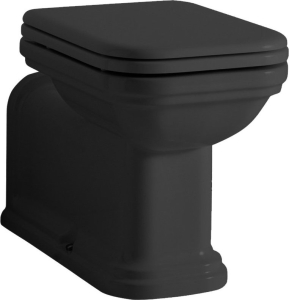 Kerasan WALDORF WC mísa stojící, 37x65cm, spodní/zadní odpad, černá mat 411631