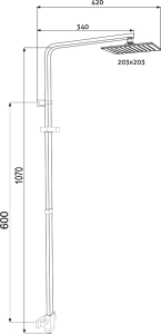 Mereo Sprchová souprava Quatro a sprchová baterie Zuna 150 mm CB609Z
