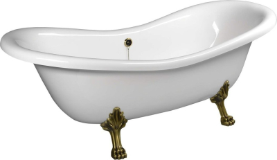 Polysan CHARLESTON volně stojící vana 188x83x69cm, nohy bronz, bílá 38132